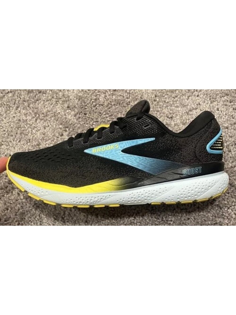 Brooks Ghost 16 Men's Size 9 D Med Running Shoes Black Blue 1104181D029